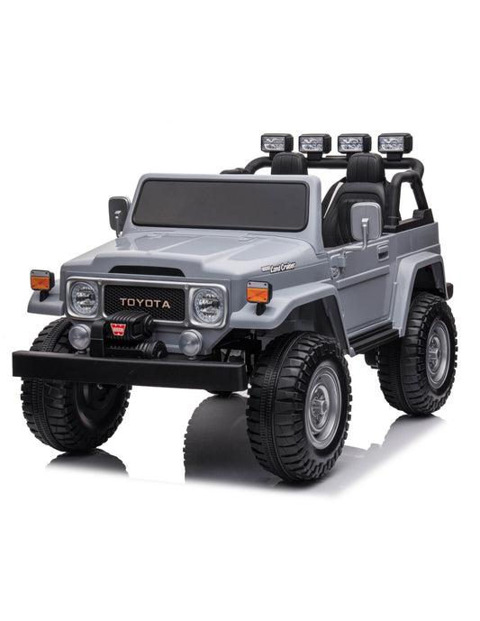 PINGÜE® Montable Eléctrico Niños Toyota® FJ-40 Land Cruiser®  Licencia Oficial | Control Remoto 2.4 GHz, 24V, Luces LED, Música, Radio | 2 Motores |