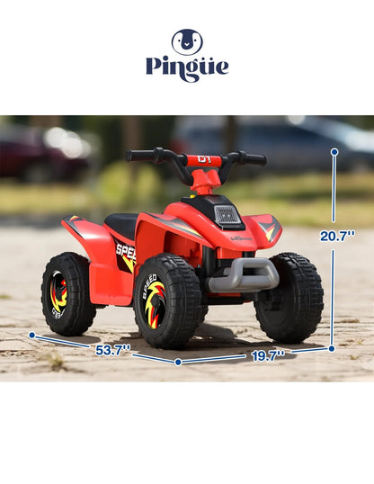PINGÜE® Motocicleta Eléctrica tipo Estilo Cuatrimoto ATV Todo Terreno | Batería 6V | Avance/Atrás, Ruedas Traseras Motorizadas | Seguro y Divertido