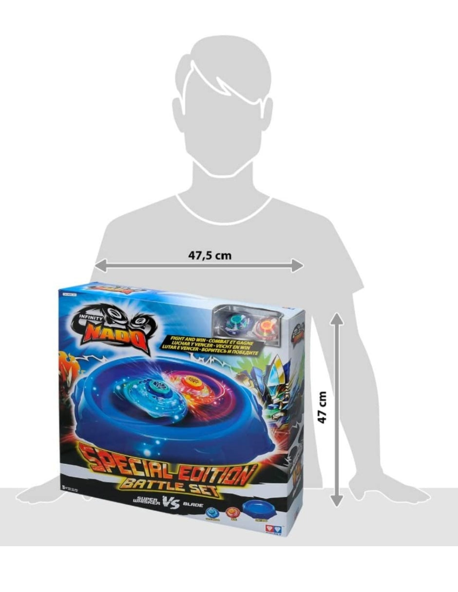 Infinity Nado Set de Batalla | Super Whisker & Blade | Infinity Nado | Playset | Edición de Lujo | Trompos Metálicos | Lanzadores Magnéticos | 2 Jugadores |