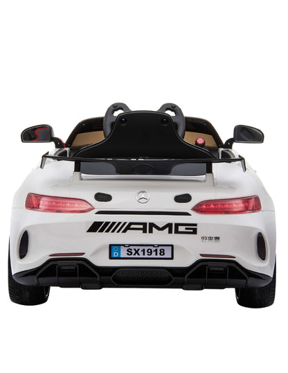 PINGÜE® Montable Eléctrico Niños Mercedes Benz®  AMG GT4 Licencia Oficial | Control Remoto 2.4 GHz | Batería 12V 7AH |8 Km/h | 2 Motores 540 | Luces LED, Música, Radio| WHITE