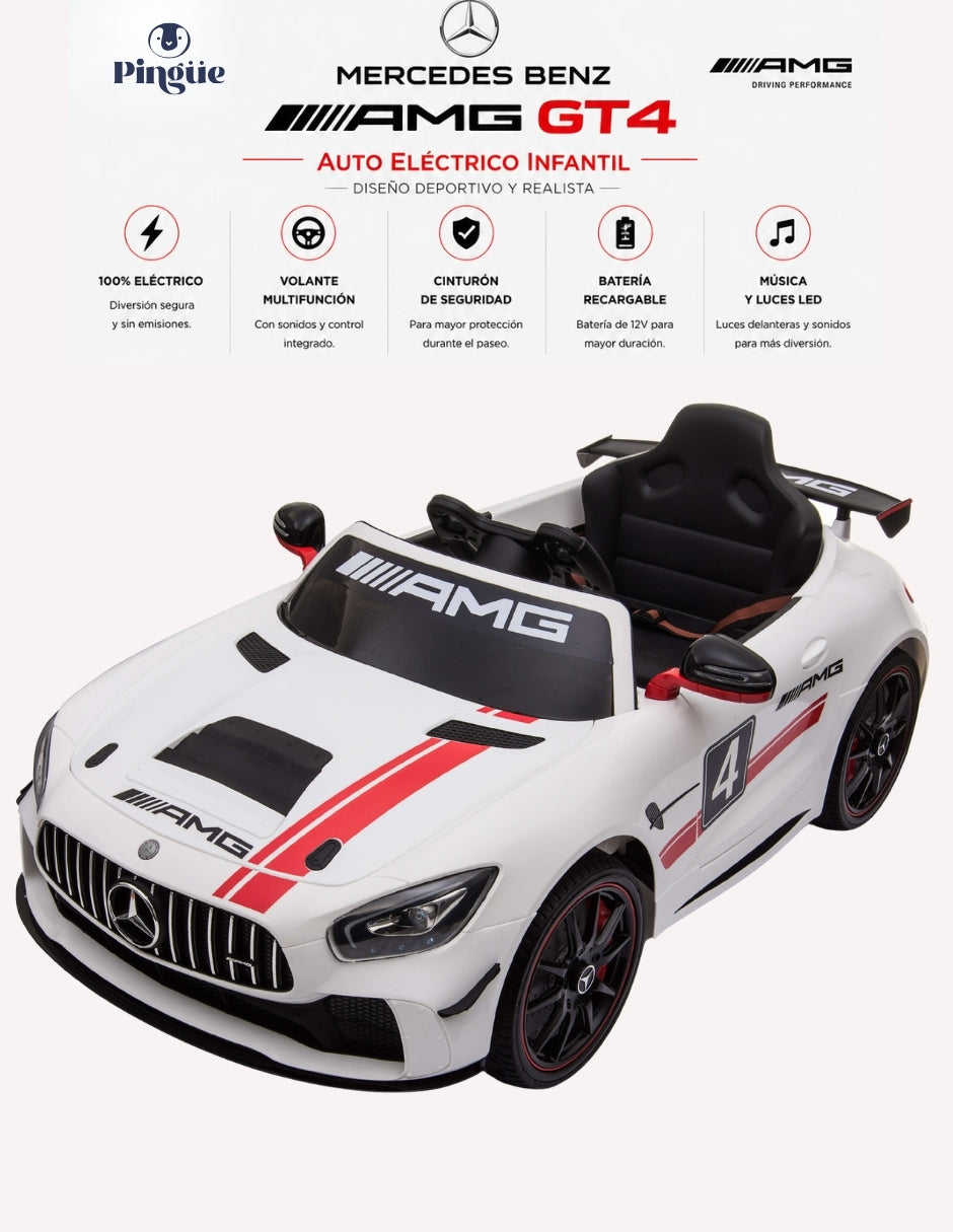 PINGÜE® Mercedes-Benz® AMG GT4 Montable Eléctrico 12V con Control Remoto