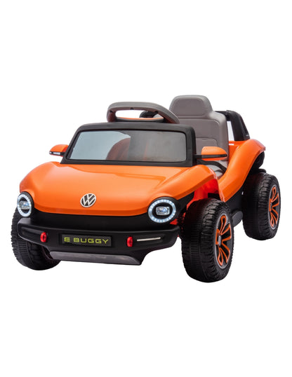 PINGÜE® Montable Eléctrico Niños Volkswagen® E Buggy®  Licencia Oficial | Control Remoto 2.4 GHz | Batería 12V 4.5AH |8 Km/h | 2 Motores 25W |Luces LED, Música, Radio| ORANGE