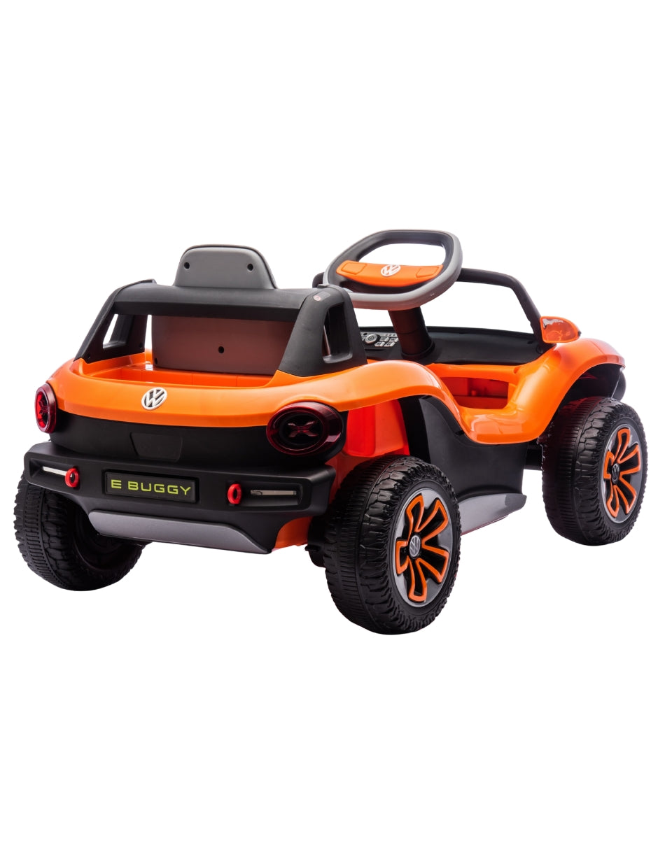 PINGÜE® Montable Eléctrico Niños Volkswagen® E Buggy®  Licencia Oficial | Control Remoto 2.4 GHz | Batería 12V 4.5AH |8 Km/h | 2 Motores 25W |Luces LED, Música, Radio| ORANGE