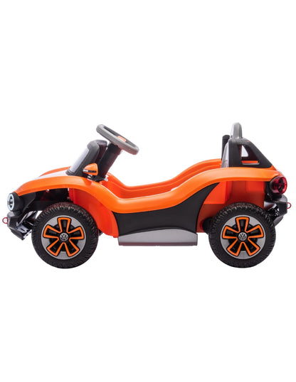 PINGÜE® Montable Eléctrico Niños Volkswagen® E Buggy®  Licencia Oficial | Control Remoto 2.4 GHz | Batería 12V 4.5AH |8 Km/h | 2 Motores 25W |Luces LED, Música, Radio| ORANGE