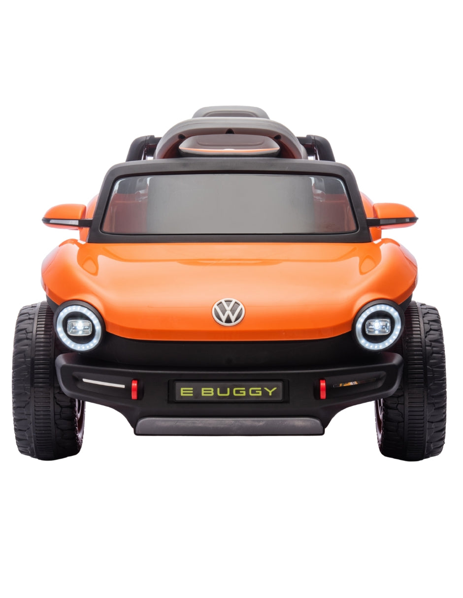 PINGÜE® Montable Eléctrico Niños Volkswagen® E Buggy®  Licencia Oficial | Control Remoto 2.4 GHz | Batería 12V 4.5AH |8 Km/h | 2 Motores 25W |Luces LED, Música, Radio| ORANGE