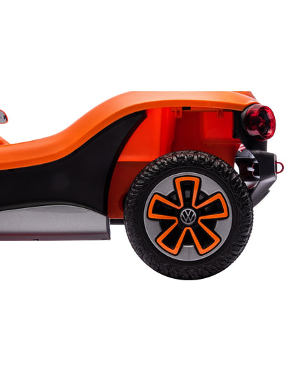 PINGÜE® Montable Eléctrico Niños Volkswagen® E Buggy®  Licencia Oficial | Control Remoto 2.4 GHz | Batería 12V 4.5AH |8 Km/h | 2 Motores 25W |Luces LED, Música, Radio| ORANGE