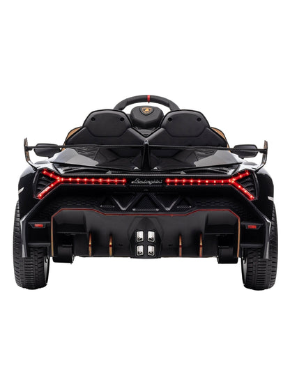 PINGÜE® Montable Eléctrico para Niños| Lamborghini® Veneno Licencia Oficial | Control Remoto 2.4Ghz | Batería 12V 4.5AH | USB Música Radio Luz LED | 2 Motor 25W | BLACK