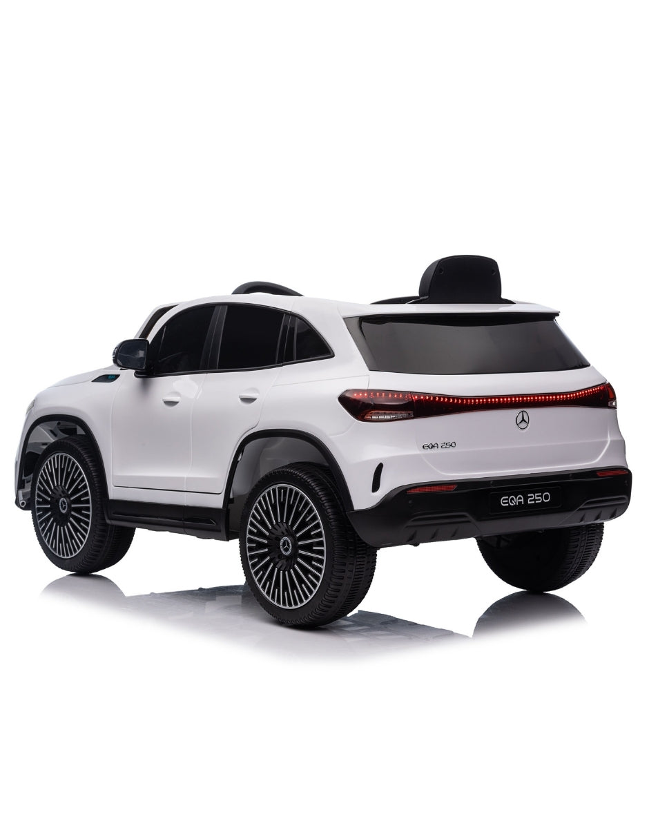 PINGÜE® Montable Eléctrico para Niños| Mercedes-Benz® EQA 250 Licencia Oficial | Control Remoto 2.4Ghz | Batería 12V 4.5AH | USB Música Radio Luz LED | 2 Motor 25W | WHITE