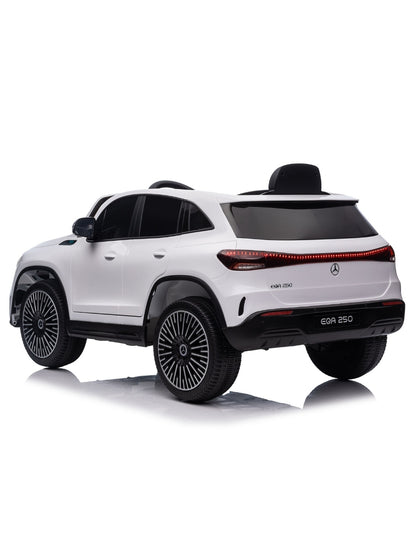 PINGÜE® Montable Eléctrico para Niños| Mercedes-Benz® EQA 250 Licencia Oficial | Control Remoto 2.4Ghz | Batería 12V 4.5AH | USB Música Radio Luz LED | 2 Motor 25W | WHITE