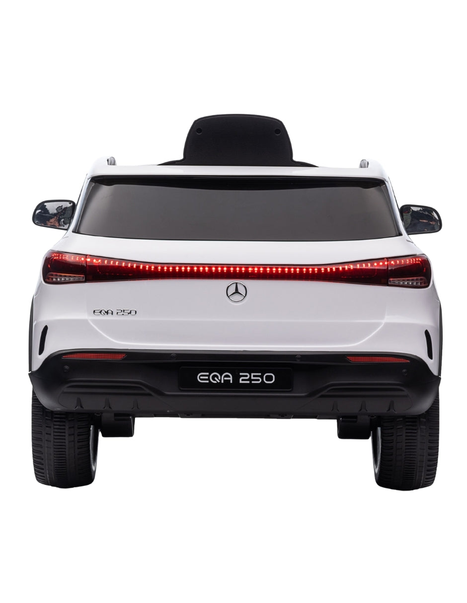 PINGÜE® Montable Eléctrico para Niños| Mercedes-Benz® EQA 250 Licencia Oficial | Control Remoto 2.4Ghz | Batería 12V 4.5AH | USB Música Radio Luz LED | 2 Motor 25W | WHITE