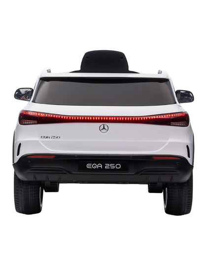 PINGÜE® Montable Eléctrico para Niños| Mercedes-Benz® EQA 250 Licencia Oficial | Control Remoto 2.4Ghz | Batería 12V 4.5AH | USB Música Radio Luz LED | 2 Motor 25W | WHITE