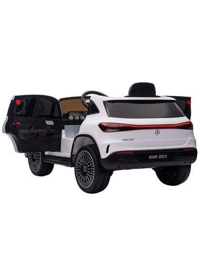 PINGÜE® Montable Eléctrico para Niños| Mercedes-Benz® EQA 250 Licencia Oficial | Control Remoto 2.4Ghz | Batería 12V 4.5AH | USB Música Radio Luz LED | 2 Motor 25W | WHITE