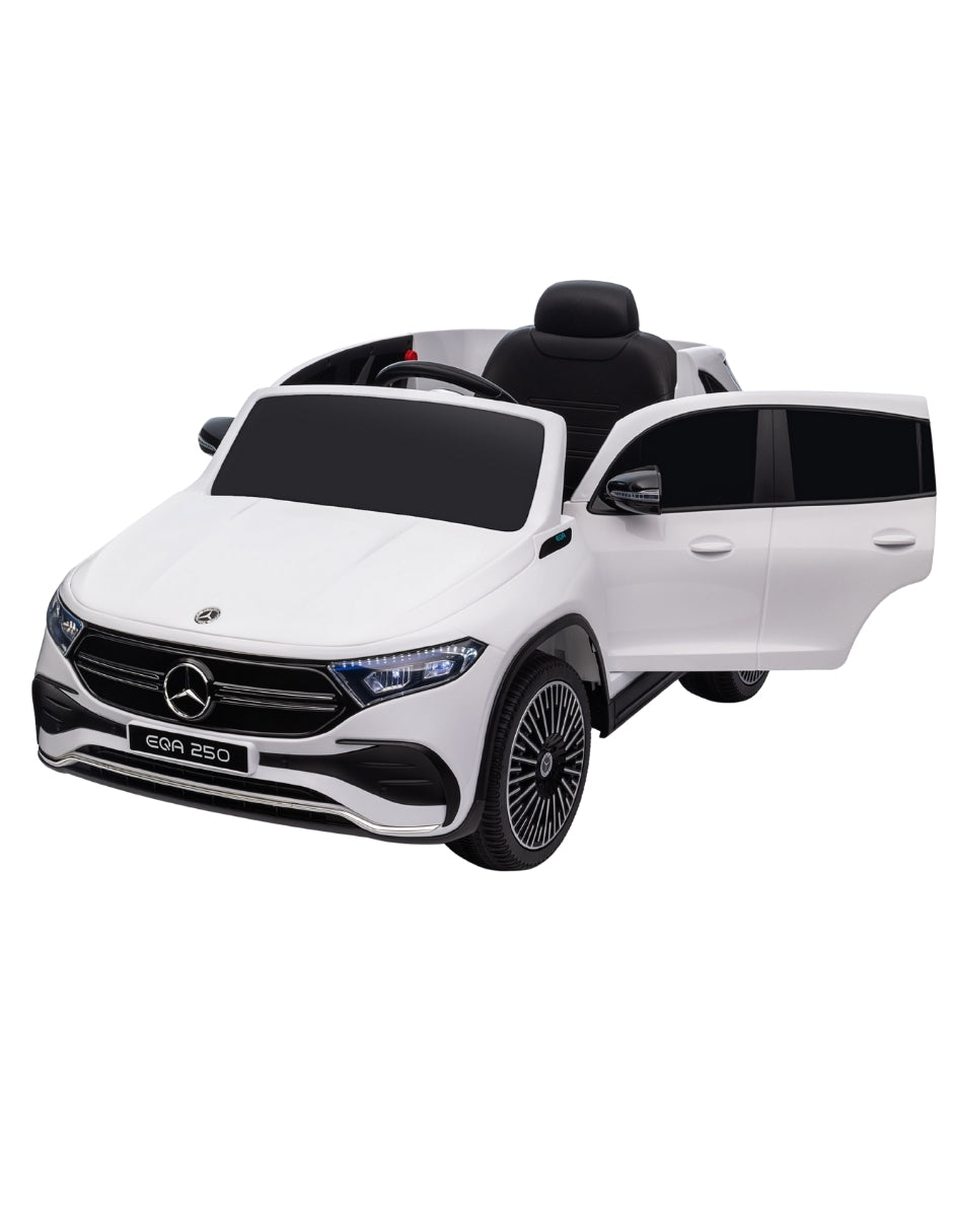 PINGÜE® Montable Eléctrico para Niños| Mercedes-Benz® EQA 250 Licencia Oficial | Control Remoto 2.4Ghz | Batería 12V 4.5AH | USB Música Radio Luz LED | 2 Motor 25W | WHITE