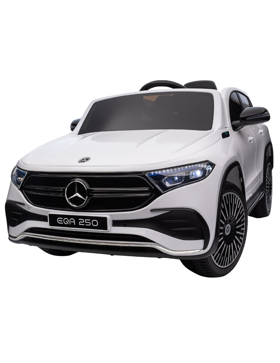 PINGÜE® Montable Eléctrico para Niños| Mercedes-Benz® EQA 250 Licencia Oficial | Control Remoto 2.4Ghz | Batería 12V 4.5AH | USB Música Radio Luz LED | 2 Motor 25W | WHITE
